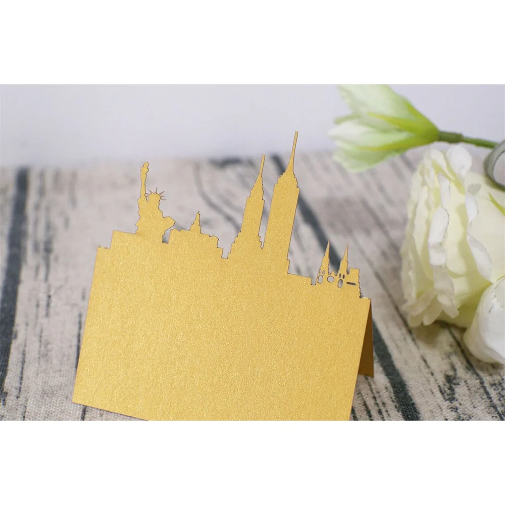 New York City Skyline Place Cards/food tent cards/wedding sitting cards/ table Name cards/Princess food tent /Fairy Tale baby sh