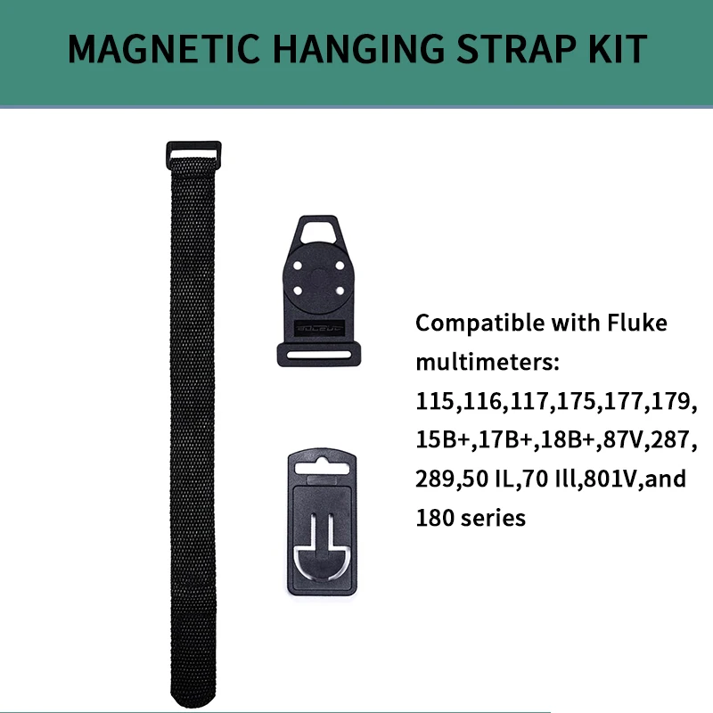Kit de suspensión magnética para multímetro Fluke 115 116 117 175 177 179 15B+ 17B+ 18B+ 87V 287 289, color negro