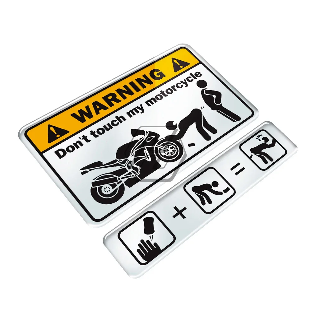 No toque Mi pegatina de advertencia de resina 3D para motocicleta