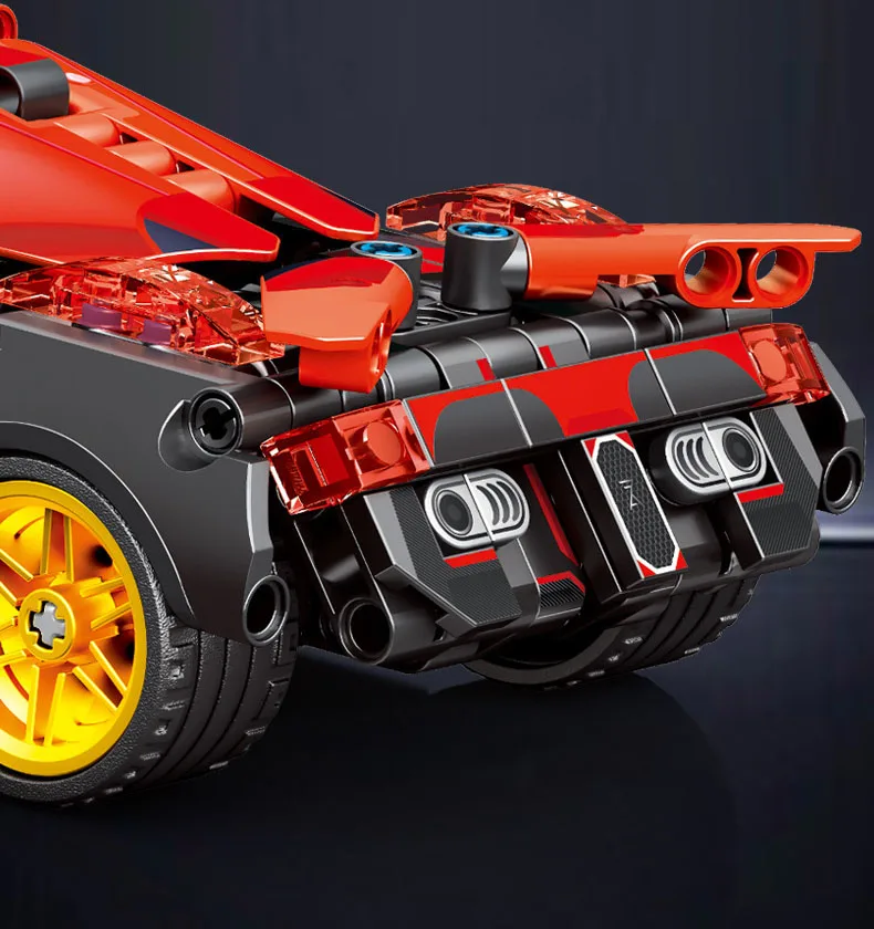 Technischer 1:18 Maßstab Supersportwagen-Bausatz Apolloes Project EVO Super Sport Auto Rückziehfahrzeug Konstruktions-Bausteine Spielzeug – Detail 4