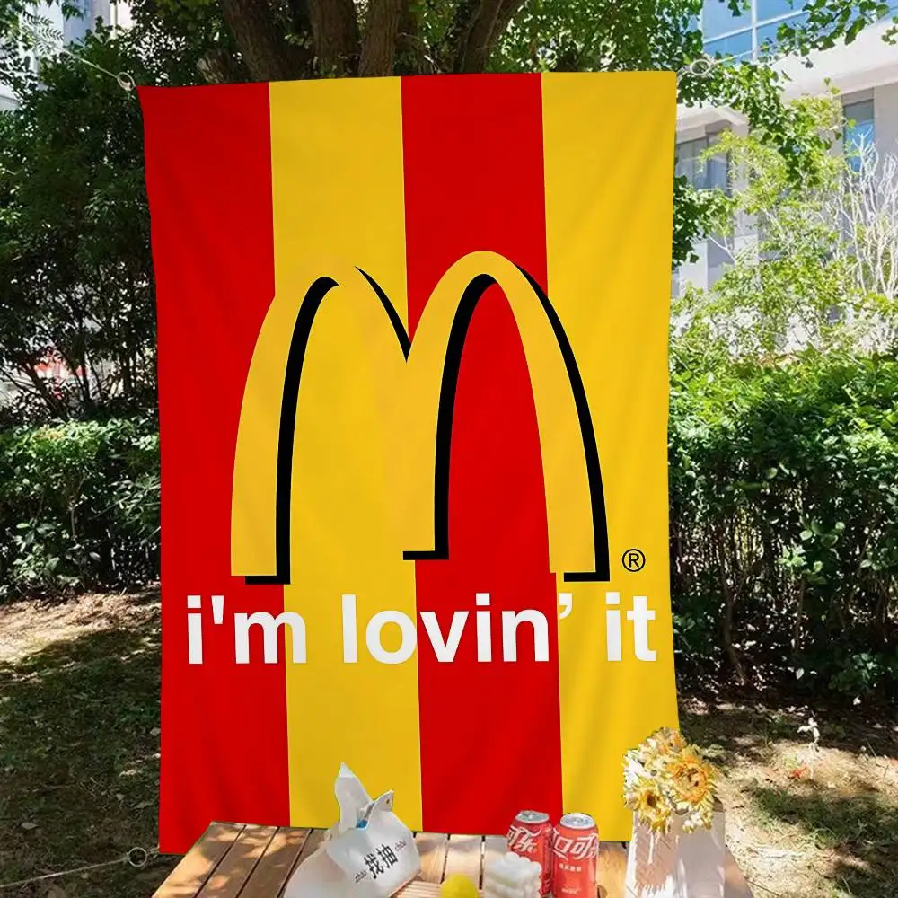 M Famous LOGO M-McDonaldes Printed Large Flag Art Science Fiction Room Home Decor Decor Banner