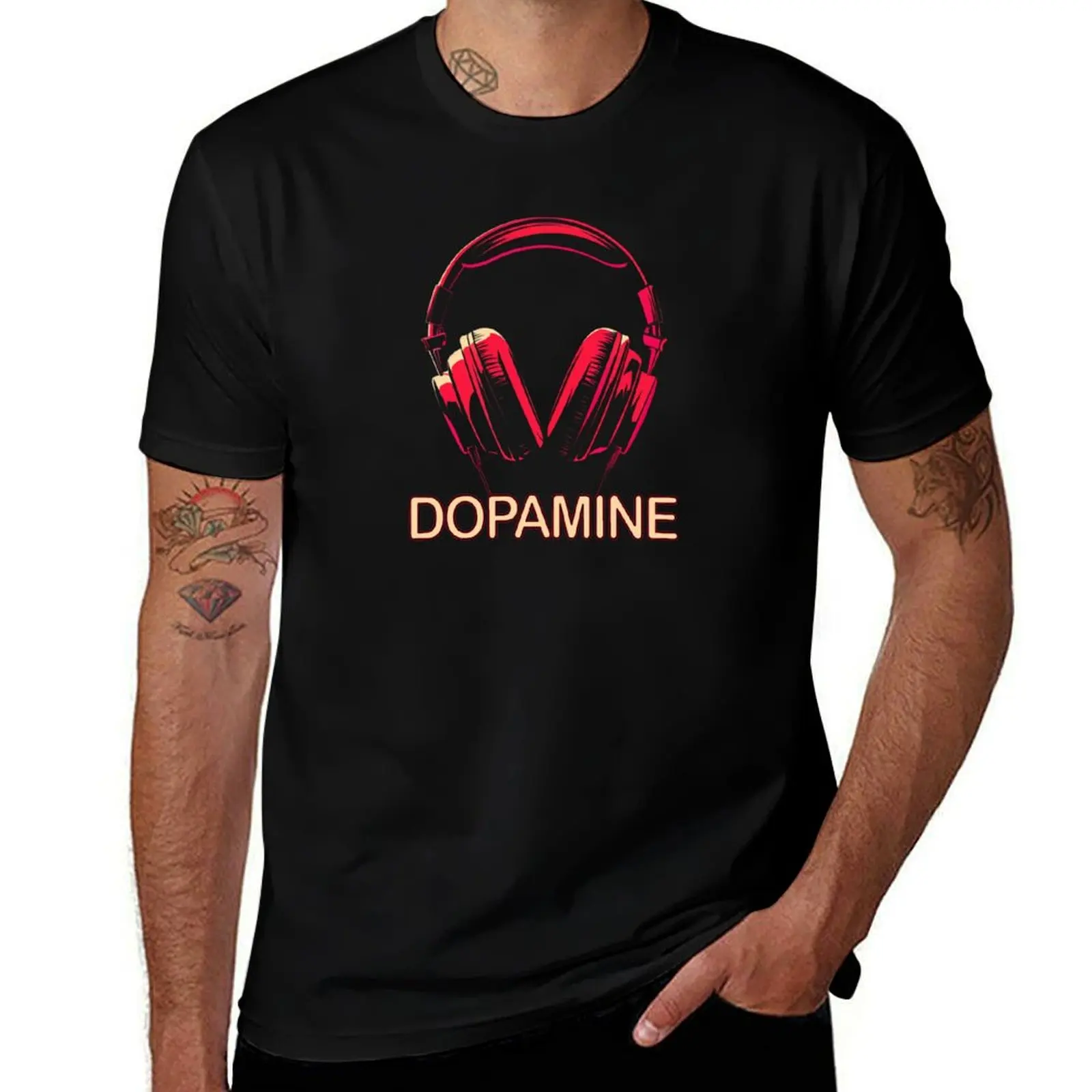 Dopamine music headphones dopamine booster T-Shirt oversizeds tees anime tshirt hippie clothes designer t shirt men