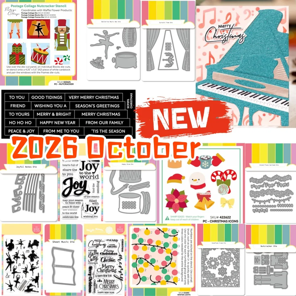 Christmas piano 2026 New Metal Cutting Dice And Stamps For Scrapbooking Stencil Embossing Mold DIY Paper Cards Craft Cutting