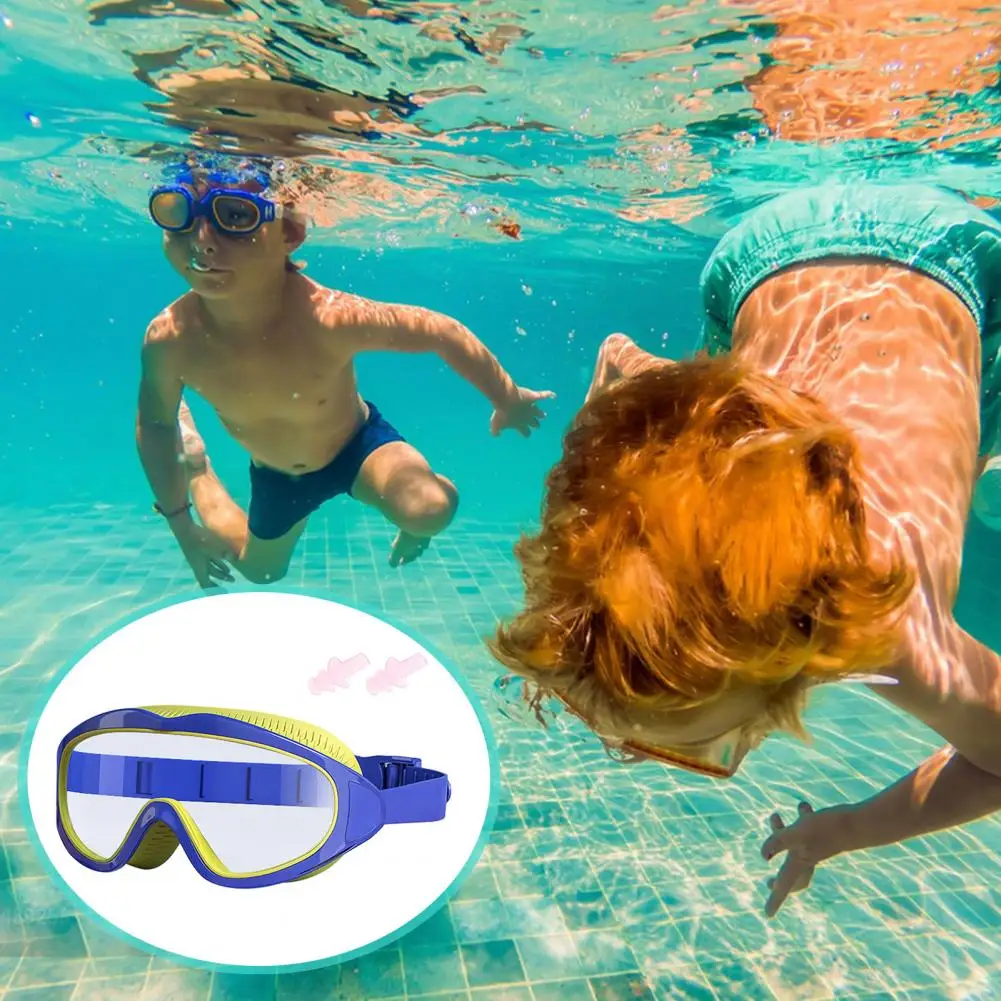Children Swimming Goggles Soft Silicone Frame Kids Swimming Goggles Youth Swim Goggles Set Anti-fog Wide for Kids for Children
