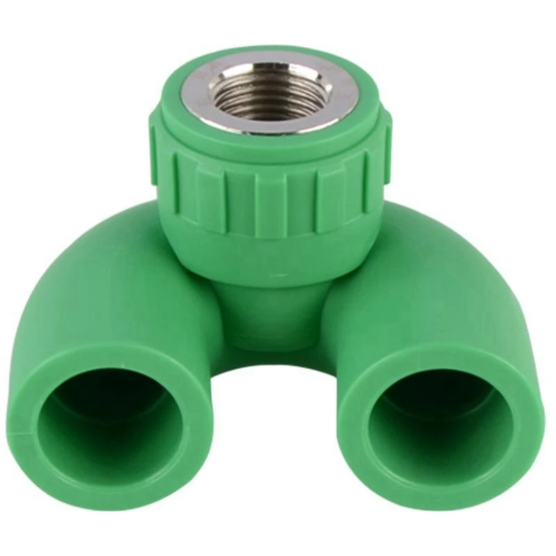 2 PCS Household Tap Water Pipe Fittings PPR25 To 4 Minutes Inner Wire U-Bend Green & White PPR+Copper Faucet Tool