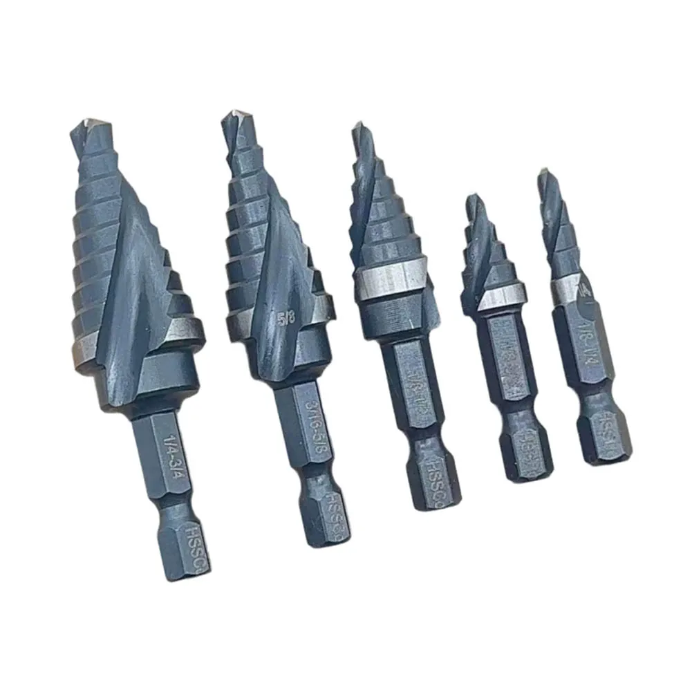 

Spiral Flute Step Drill Bit Set Made from Cobalt HSS for Reduced Deflection and Improved Accuracy in Metal Drilling