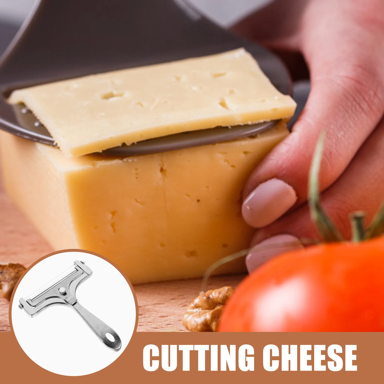 

Adjustable Cheese Slicer Stainless Steel Kitchen Cutting Tool for Cheese Butter Slicing Portable Compact Design Wash