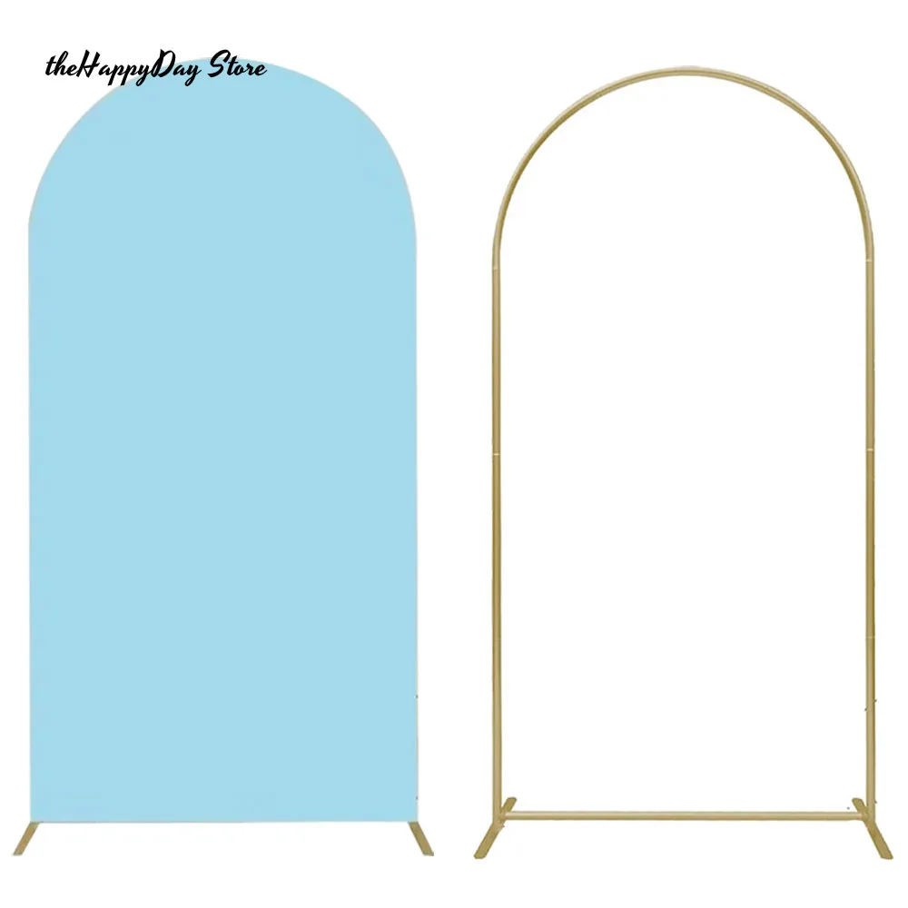 2x1m Metal Arch Backdrops Stand Pink Blue Birthday Party Backdrop Covers Photo Shoot Double-sided Elastic Fabric Background