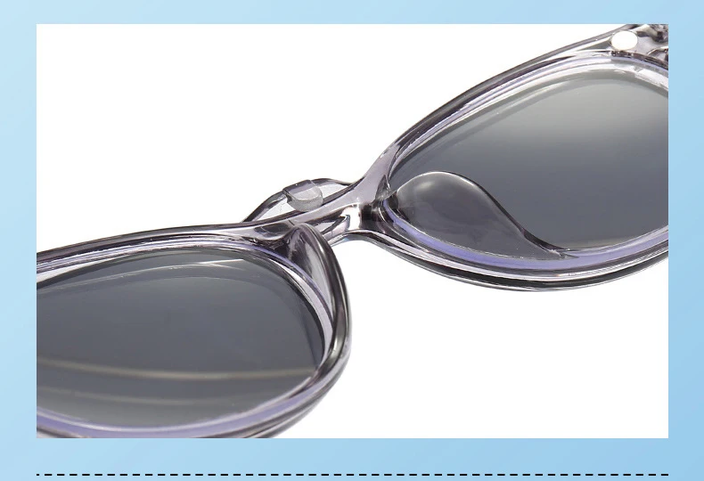 Vcka transparenten Rahmen Frauen Myopie Sonnenbrille 6 in 1 Mode polarisierten Magnet clip auf Brille verschreibung pflicht ige Brille-0.5 ~-6,0 – Detail 7