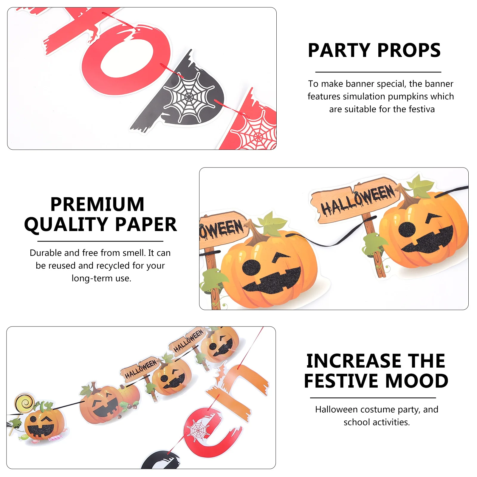 

2Pcs Halloween Banner Pumpkin Hanging Streamer Festival Party Decorative Ceiling Indoor Outdoor Decor Halloween Hanging Banner