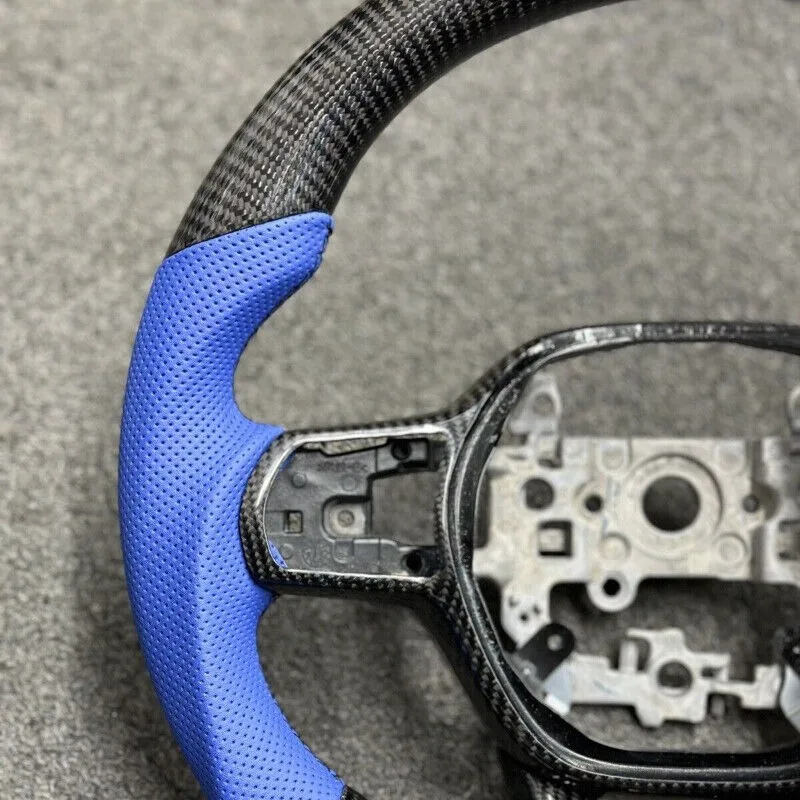 Echtes Carbonfaser-Lenkrad mit blauem Leder für Honda Civic 11. Generation 2022-2025 – Detail 5