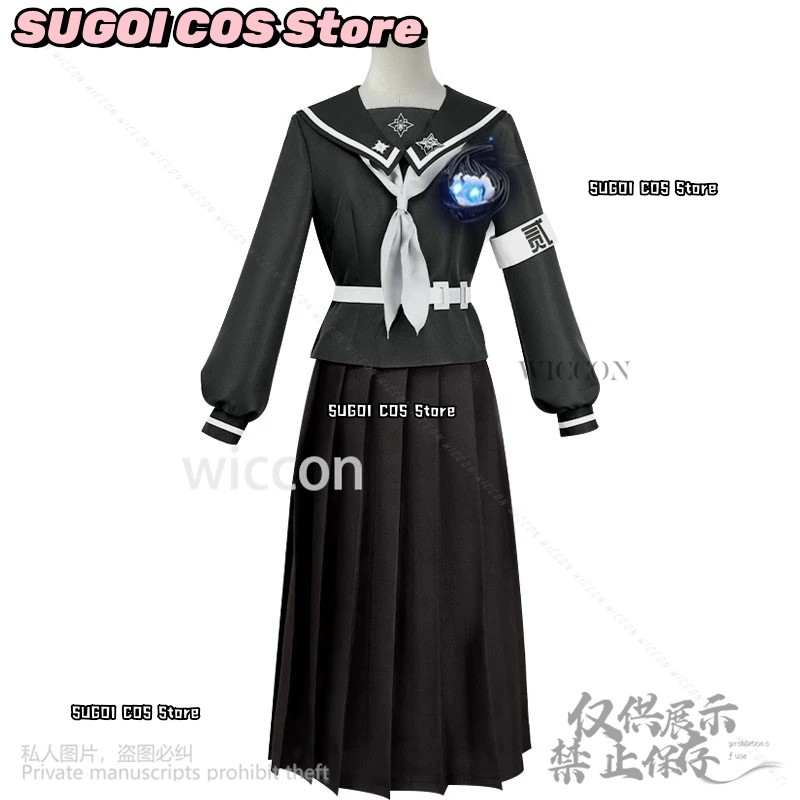 Shizuhara Hiruko Anime Game The Hundred Cosplay JK School Uniform Costume Sailor Long Dress Horror Jirai Kei Girls Customized