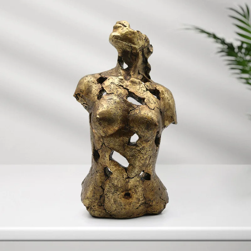 Abstract Female Bust Sculpture Handmade Resin Woman Outline Statue Body Art Collection Ornament Lving Room Decor Office Craft