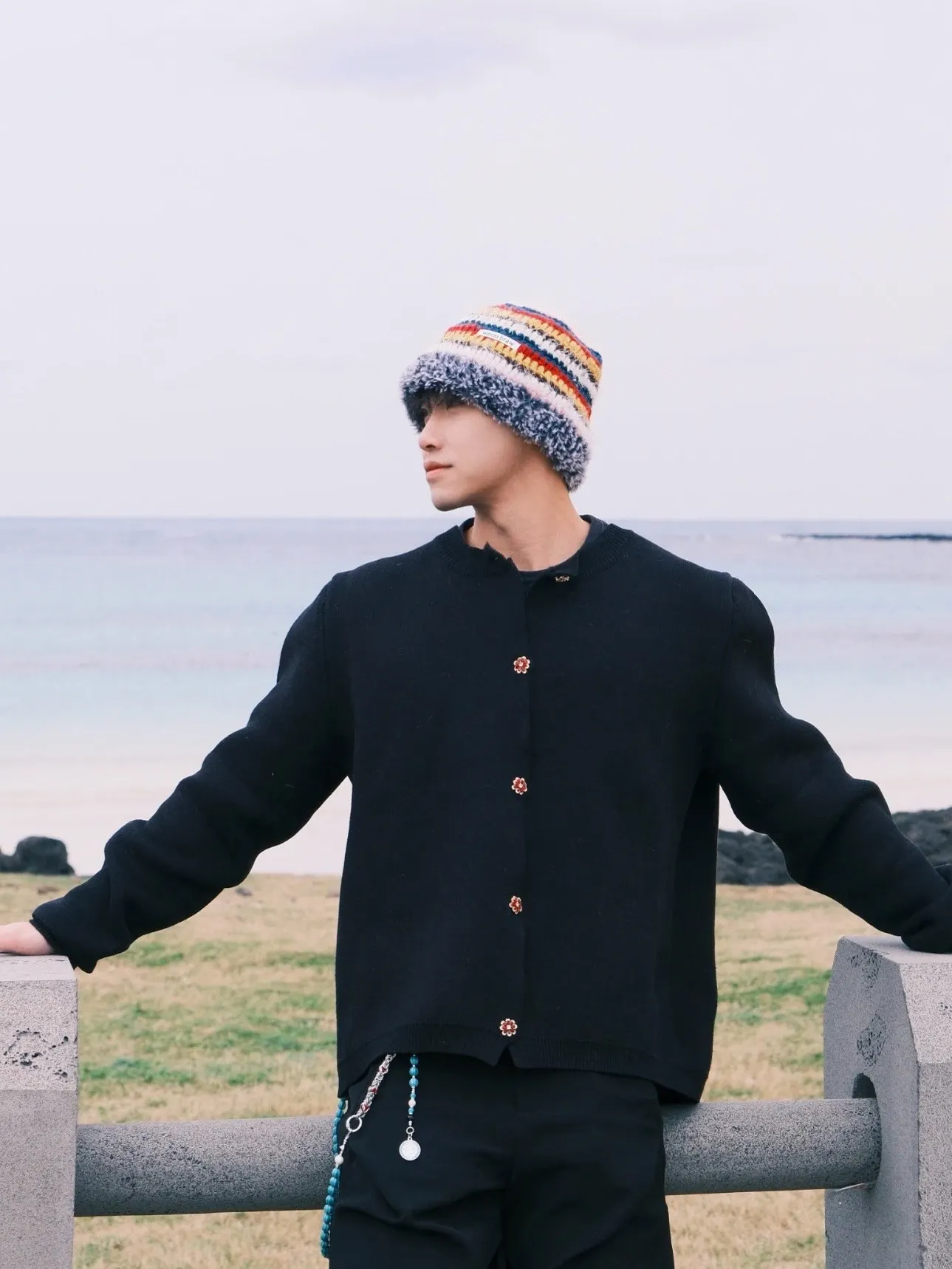 

Autumn Winter Korean Sle Knitted Button up Cardigan ex Casual Warm ort Wide Sweater for Men And Women