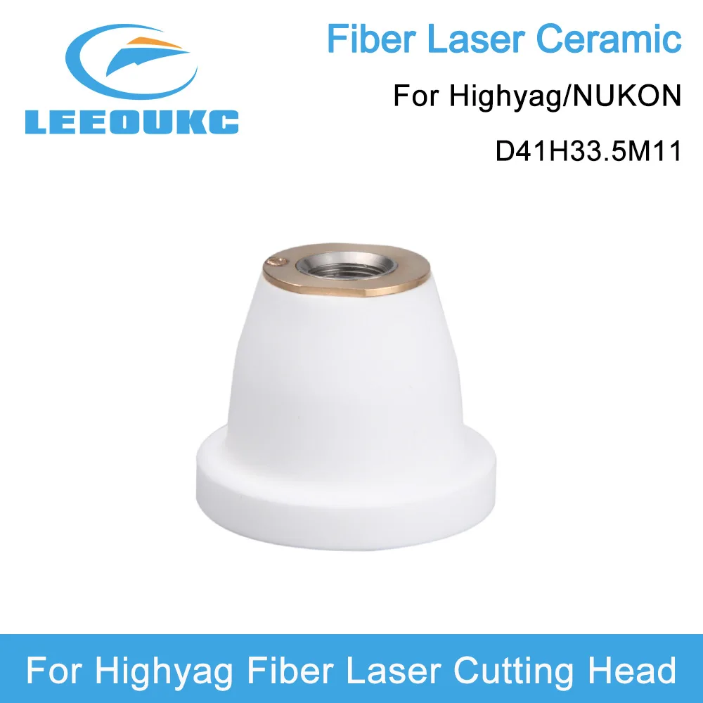 

LEEOUK CLaser Ceramic Nozzle Holder D41 H33.5 M11 For Highyag NUKON Fiber Cutting Head Machines Laser Consumables Insulating