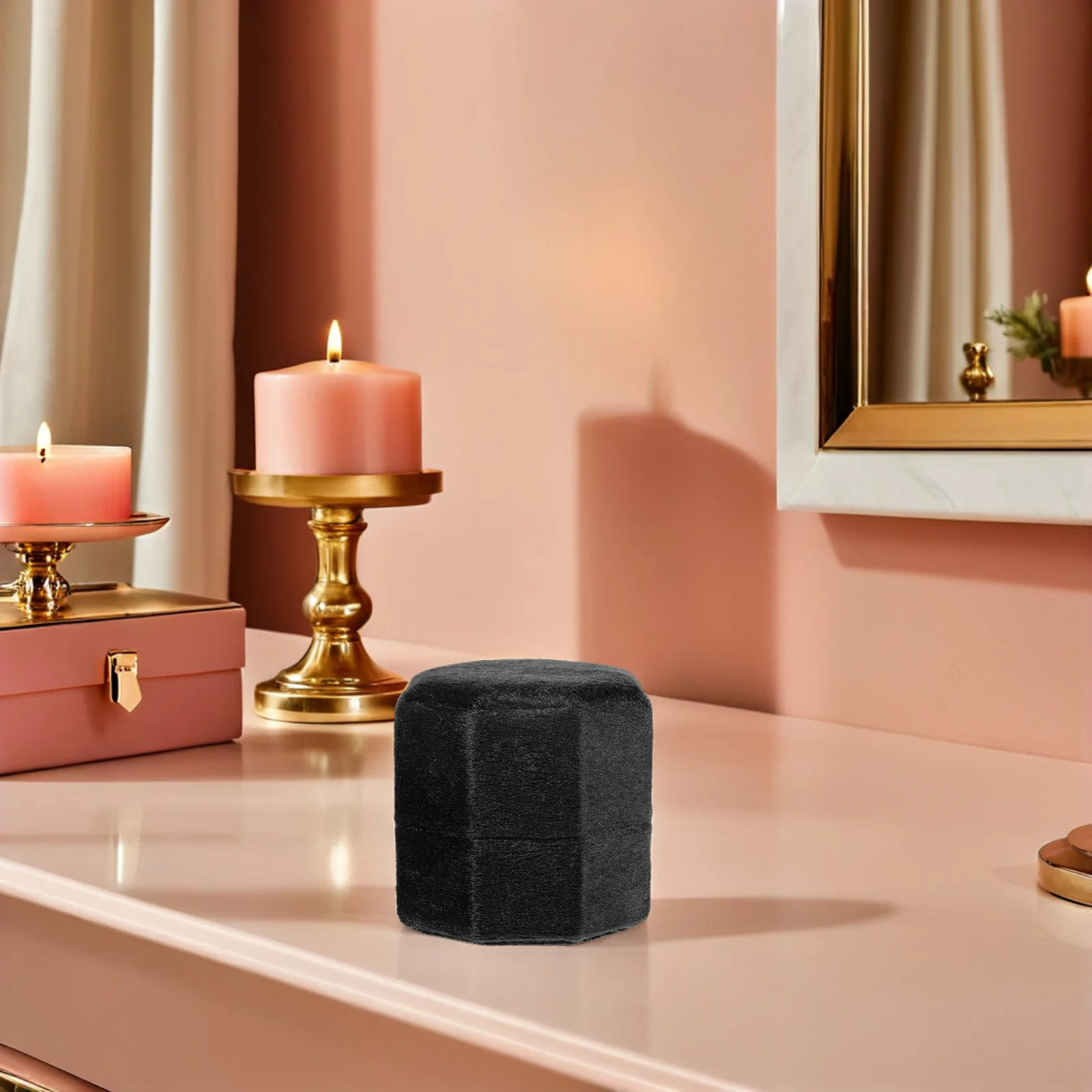 

Elegant Octagonal 3 Slot Rings Box Organizer for Wedding Proposal Engagement Travel Jewelry Storage Case Jewellery Case