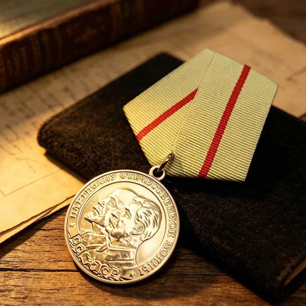 Pure Bronze Order of The Soviet Union Patriotic Guerrilla Medal Commemorative Medallion Collection Decoration Gifts
