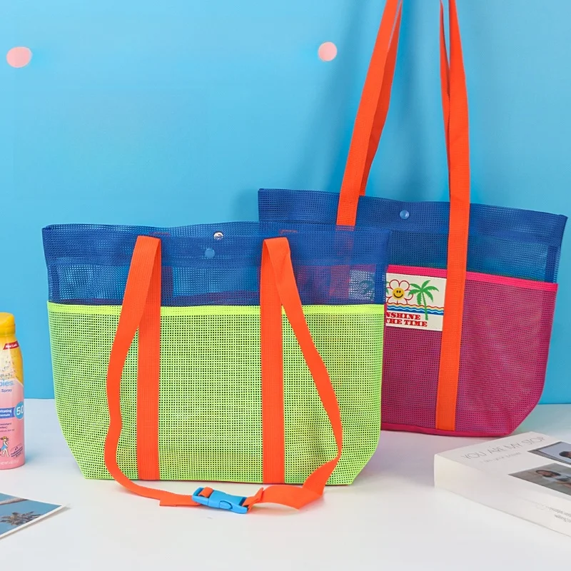 

Большая пляжная сумка большой вместимости, портативная ручная сумка для хранения вещей, удобная сумка для путешествий на пляж, ручная кладь