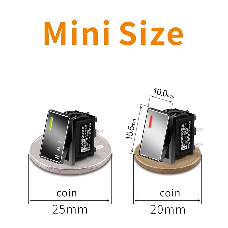 

LANBOO1409 series Safe high current rocker switch 3 gear. Quick wiring. Configurable connector