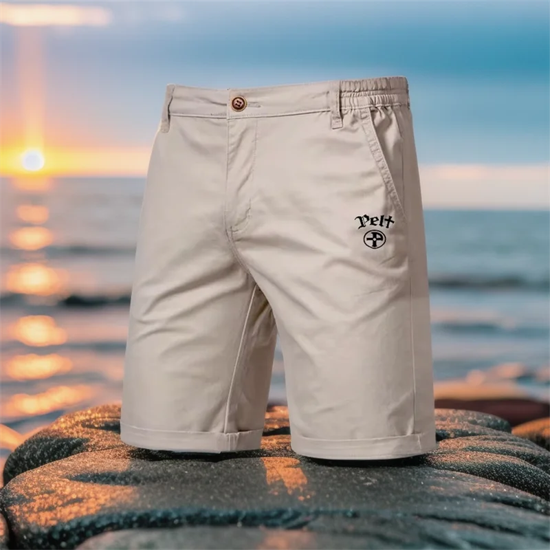 

Men's Fashion Elastic Waist PELF Golf Shorts 2025 Summer Men's Vacation Leisure Essential High Quality Beach Shorts