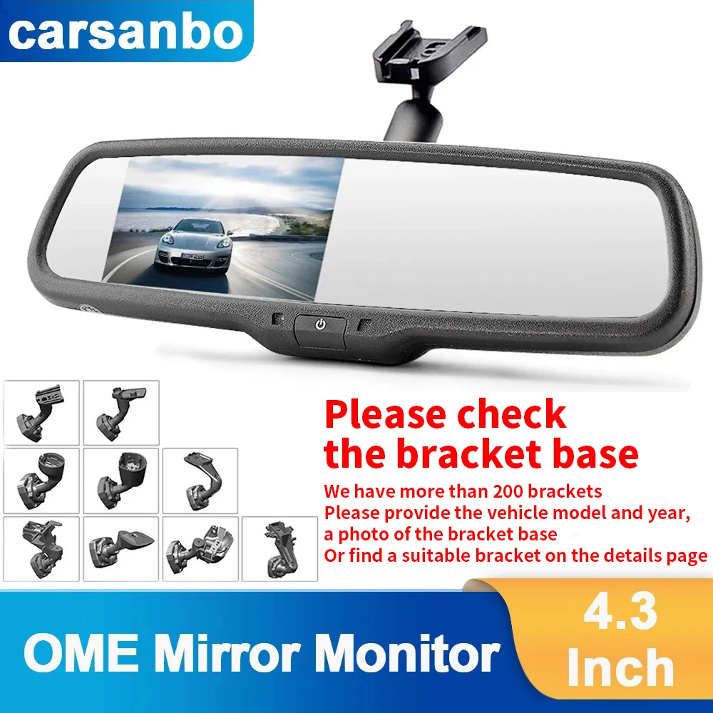 

Carsanbo 4.3'' Car Rearview Mirror Monitor Bracket LCD Video Monitor Camera Parking Monitor With HD Screen Driving Recorder