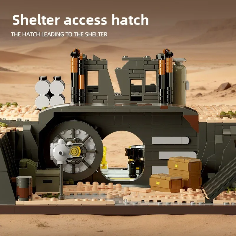 DIY City Shelter Apocalypse Scene Building Block Model Set Shelter Ground Doors Survival Bricks Toy Decorations Holiday Gifts