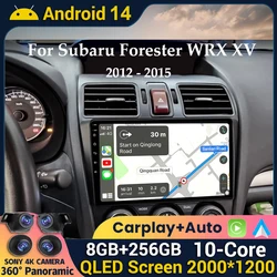 Android 14 Carplay Car Radio For Subaru Forester XV WRX 2012 2013 2014 2015 For Impreza Multimedia Player GPS Sterep Head Unit