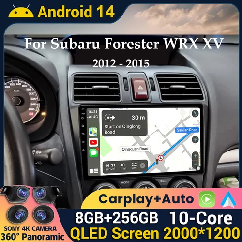 Android 14 Carplay Radio de coche para Subaru Forester XV WRX 2012 2013 2014 2015 para Impreza reproductor Multimedia GPS Sterep unidad principal