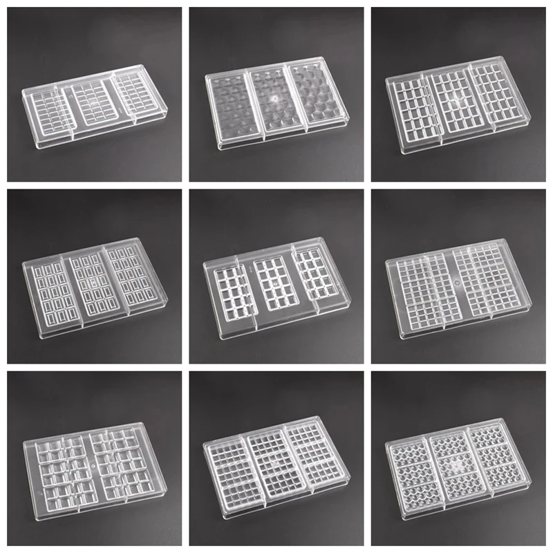 Chocolate Mould Polycarbonate Candy Chocolate Bar Molds Acrylic Bonbons Confectionery Kitchen Baking Pastry Utensils Tools