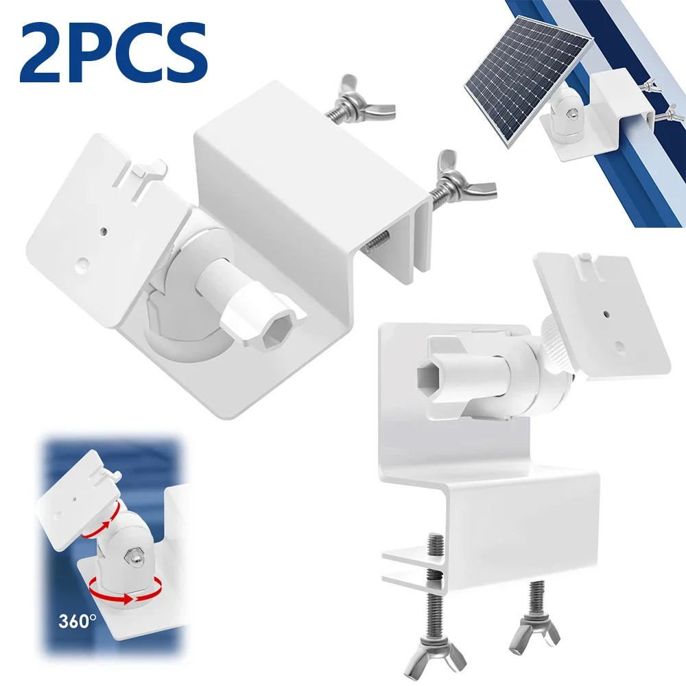 Soporte universal para canalón de panel solar, 2 piezas, 360° °   Soporte Ajustable para Paneles Solares, Herramienta de Soporte para Paneles Solares en Interiores y Exteriores
