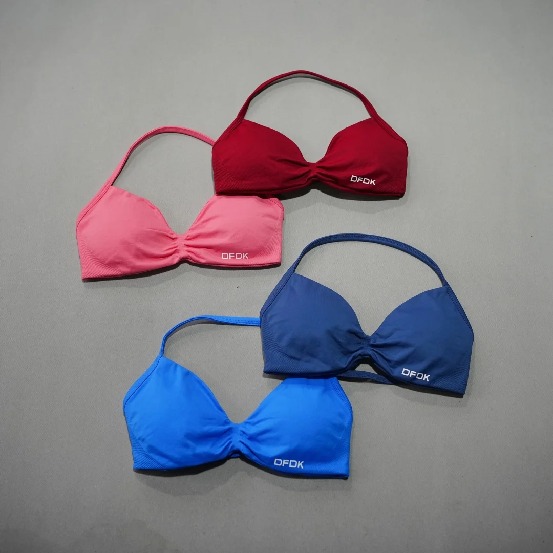 DFDK 26 New Cross Back Sports Bra Women High Impact Support Push Up Yoga Top Breathable Gym Running Workout Athletic Bra