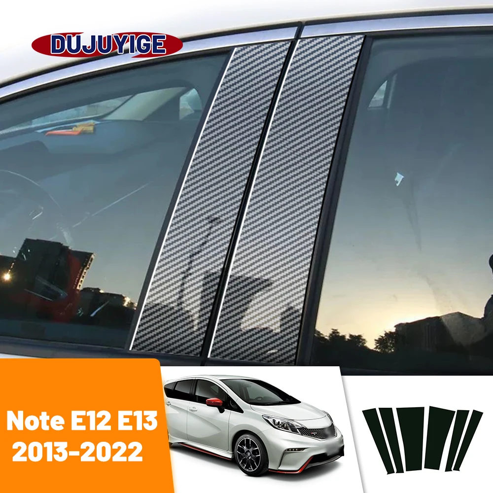 

For Nissan Note E12 E13 2013-2022 2014 2015 2016 2017 Carbon Fiber Window Door Column Deal B C Pillar Post Cover Trim Sticker