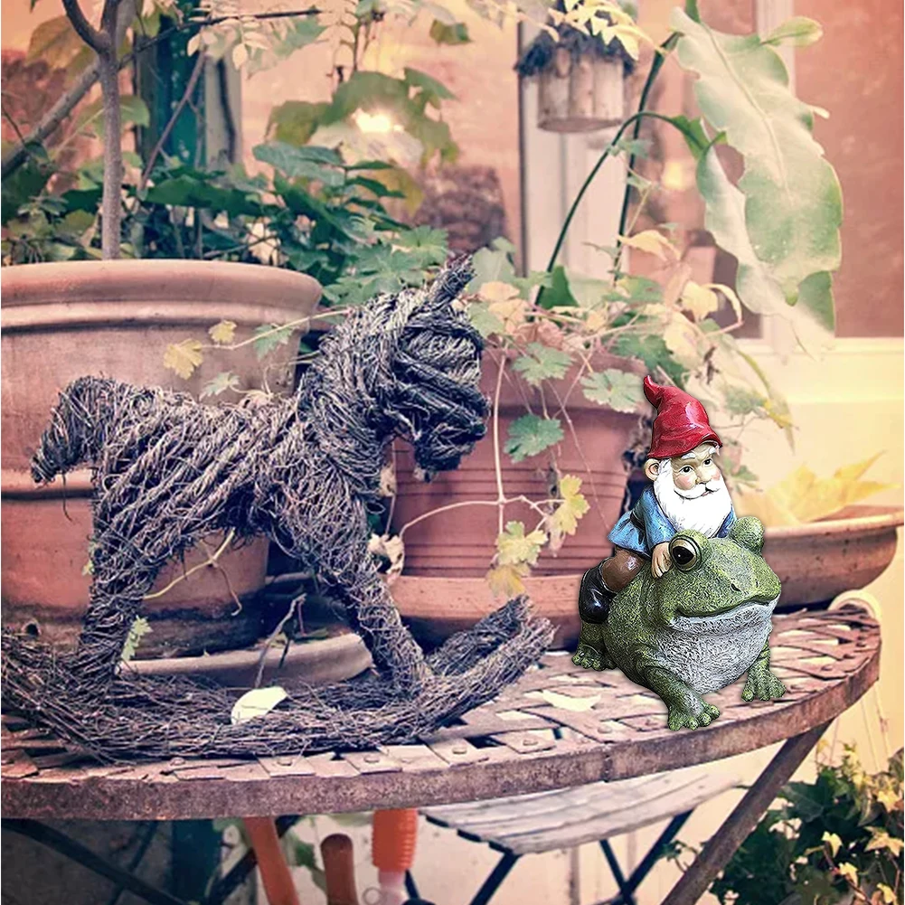 Statue Ornaments Frog Gnome Courtyards Desks Garden Bedrooms Lawns Outdoor 11*9.5*15.2cm Dwarf Decor Fade-resistant