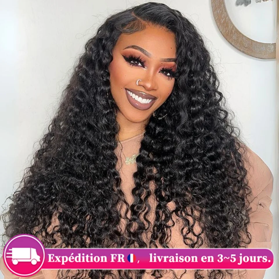 6x4 Deep Wave Glueless Wigs Human Hair Ready to Wear And Go Human Hair Wigs for Women Pre cut 9x6 Curly Wigs Glueless Wig Cikana