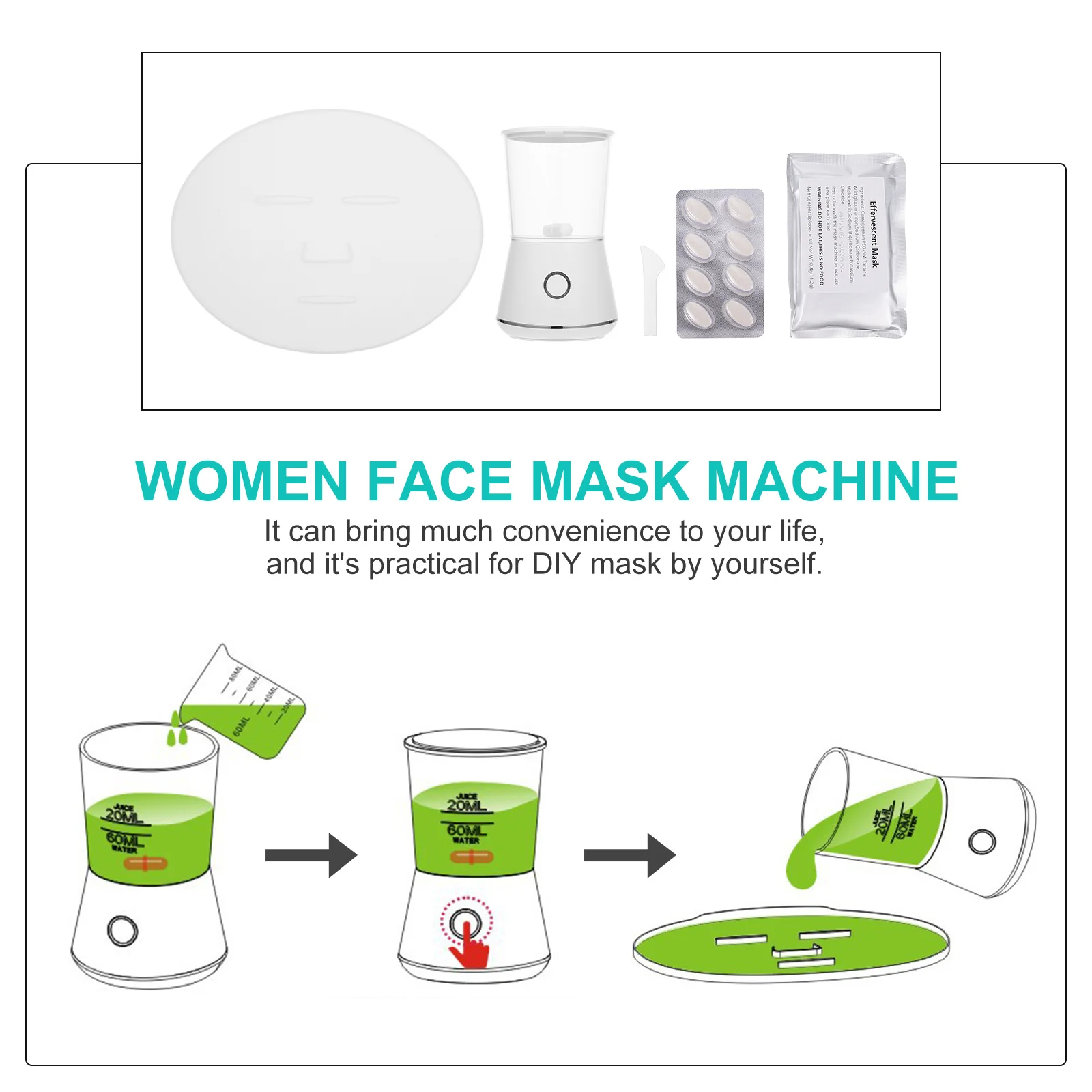 

Набор для самостоятельного изготовления масок: портативный аппарат для создания фруктовых и овощных масок из безопасных материалов, машина для женских масок для ежедневного ухода за кожей