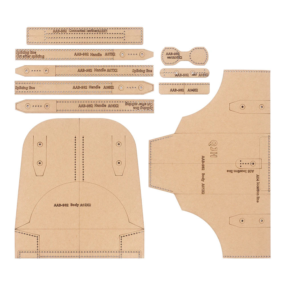 DIY Shoulder Crossbody Bag Making Stencils-Kraft Paper Templates, DIY Leather Crafts Hand Bags Sewing Patterns - view 2