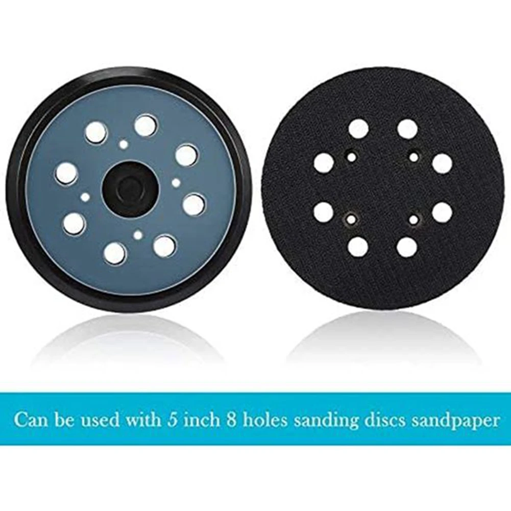 A64Z 5 inch 8 Holes 125mm Hook Loop Sanding Backing Pad for Makita Orbital Sander Disk Discs Porter Cable Backup Stick on Pad