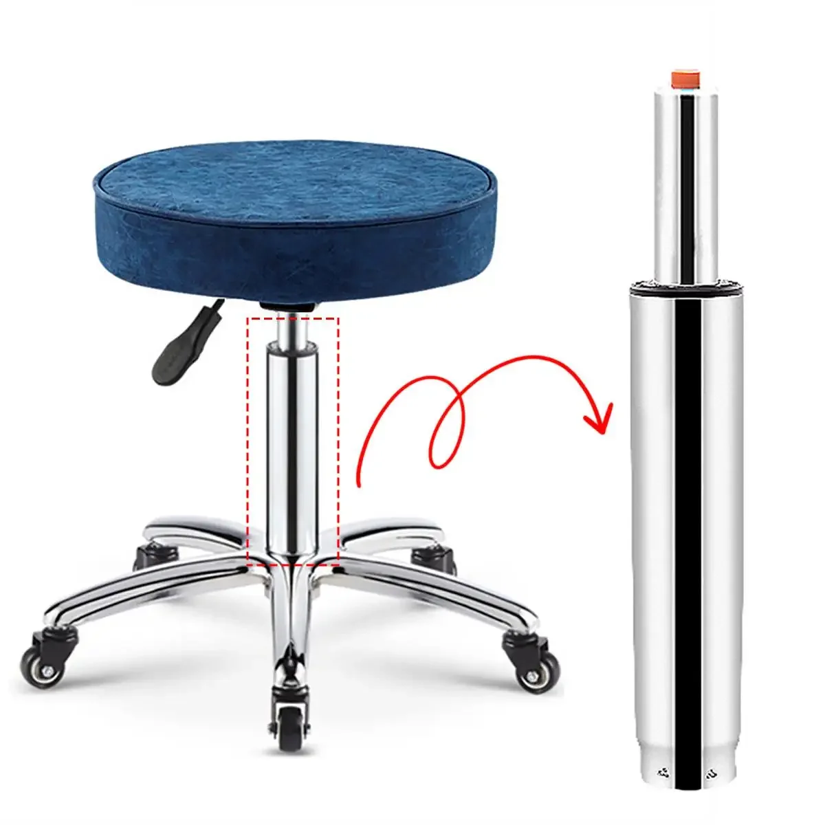 Imagem -03 - Rod de Suporte Pneumático Resistente Cadeira Gás Lift Cylinder Office Bar Stool Amortecedor Acessórios de Substituição do Assento do Pistão