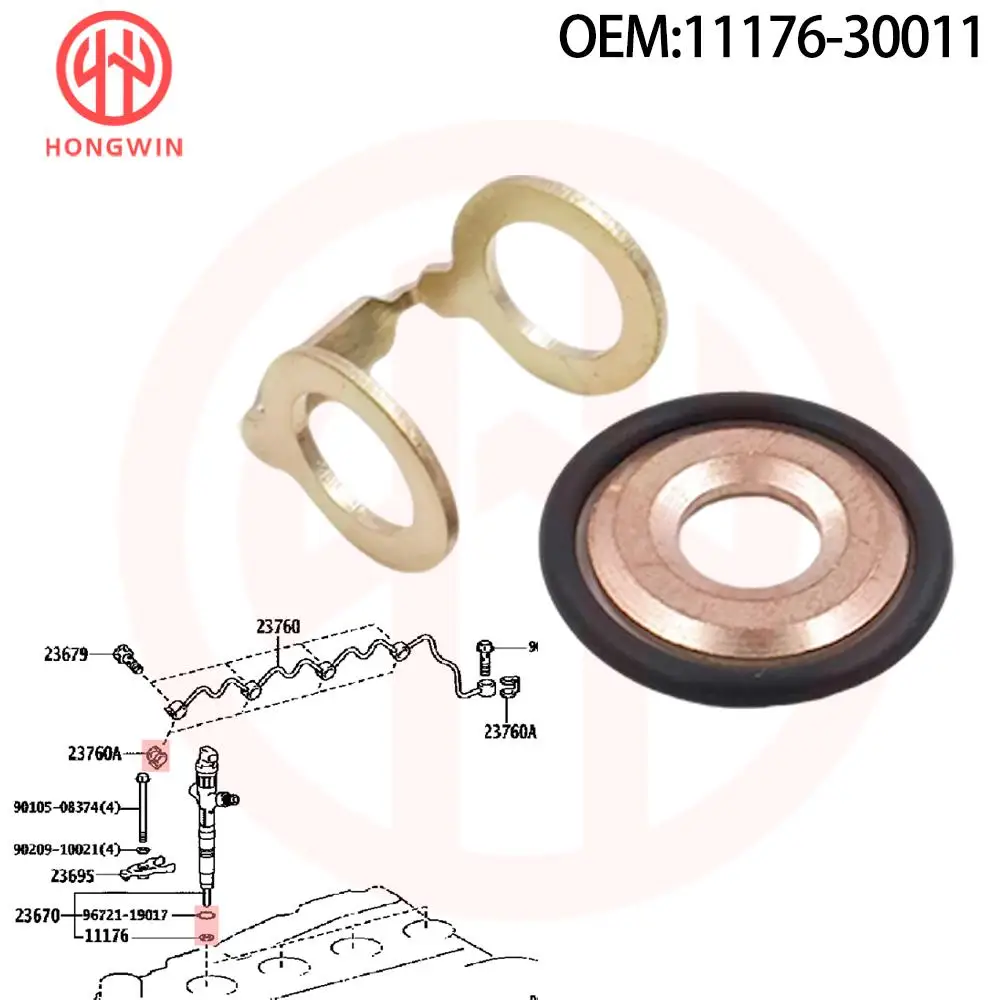 4 SET Seal Injektor Bahan Bakar 11176-30011 Untuk Toyota Land Cruiser Prado Hilux III 23256-30010 96721-19017 11176-30010