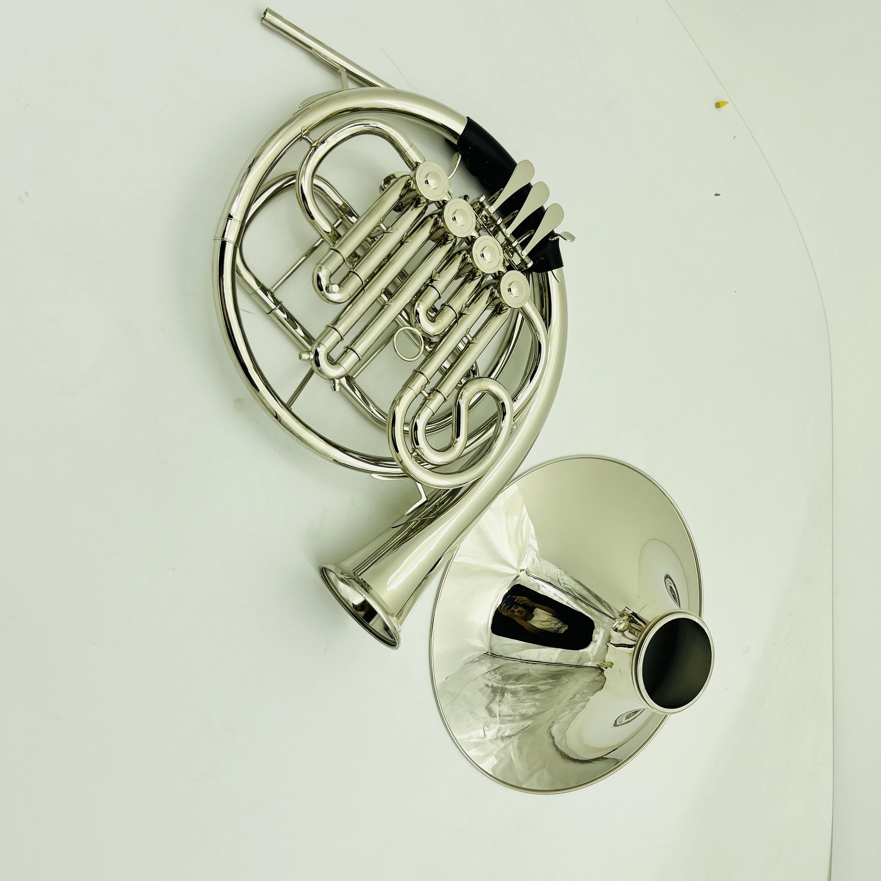 Professional French horn Double Row 4-key  B/F Nickel plated Musical instrument with Mouthpiece 