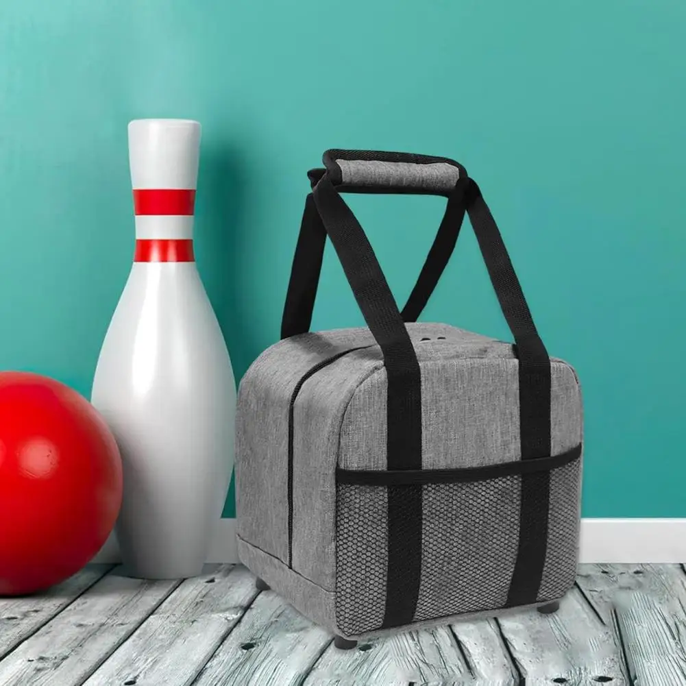 22cm Bowling Ball Bag Portable Single Ball Tote Bag With Padded Ball Holder And Mesh Pocket Small Bowling BallCase For Men Gift