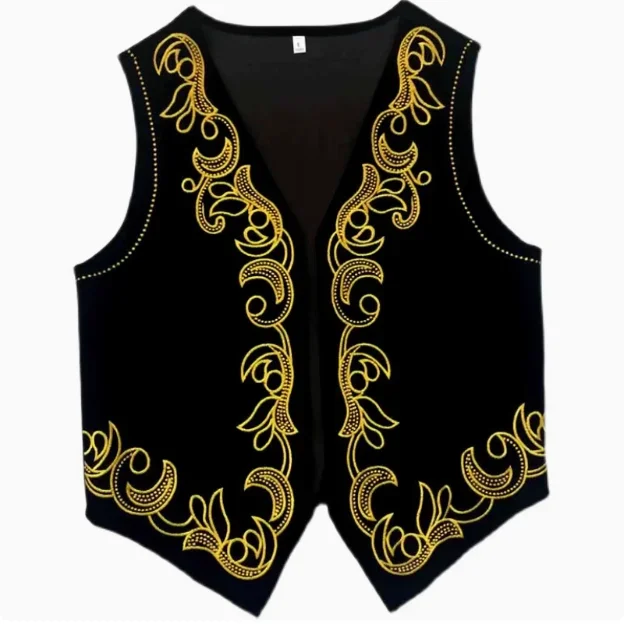 

Chinese Xinjiang Dance Vest Male Embroidery Stage Performance Costume