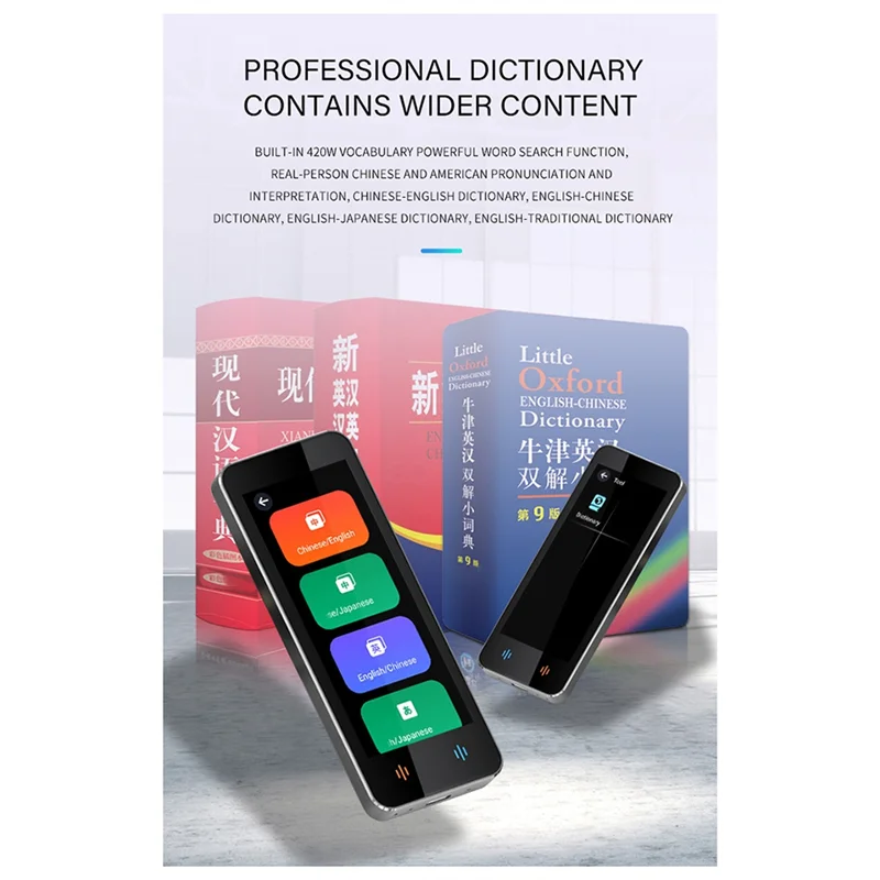 

-BOFF New Smart Translator Voice Multi 138 Languages Support Wifi Full 3D Touch Screen Photo Offline Record Translation Easy Ins