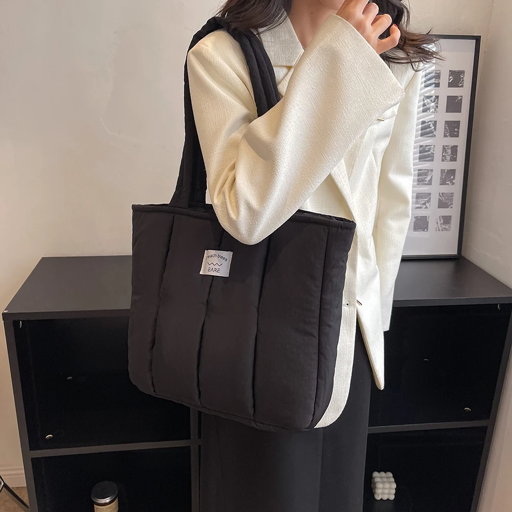 Casual Women Shoulder Bag Designer Soft Shoulder Hobo Bag Solid Color Padded Shopper Bag Large Totes Female Cluch Bucket Bag