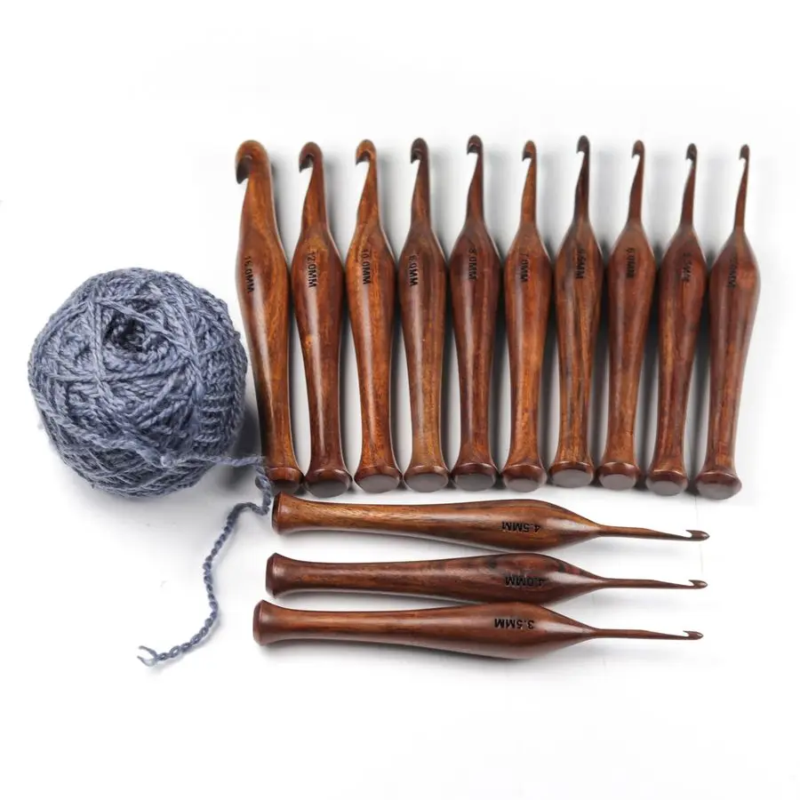 

Pieces Premium Wooden Crochet Hooks, Crochets Hooks Set for Knitting and Crocheting Rosewood Knitting Needles 1