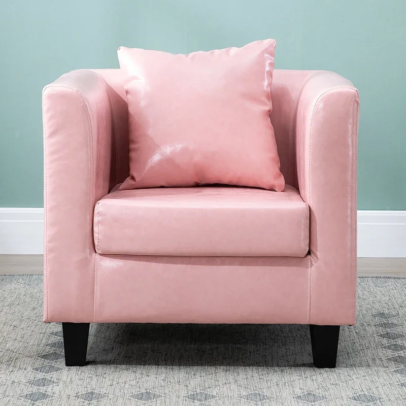 Sofá individual simples e moderno para apartamento pequeno, sofá de couro com combinação tripla dupla