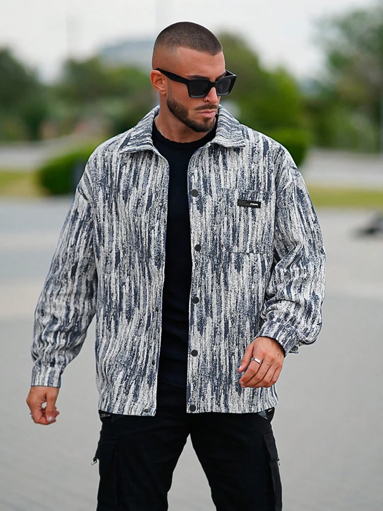 Men's Fall and Winter Warm Fashion Personality Windproof Jacket Trend of Street Versatile Hip-Hop Button Jacket