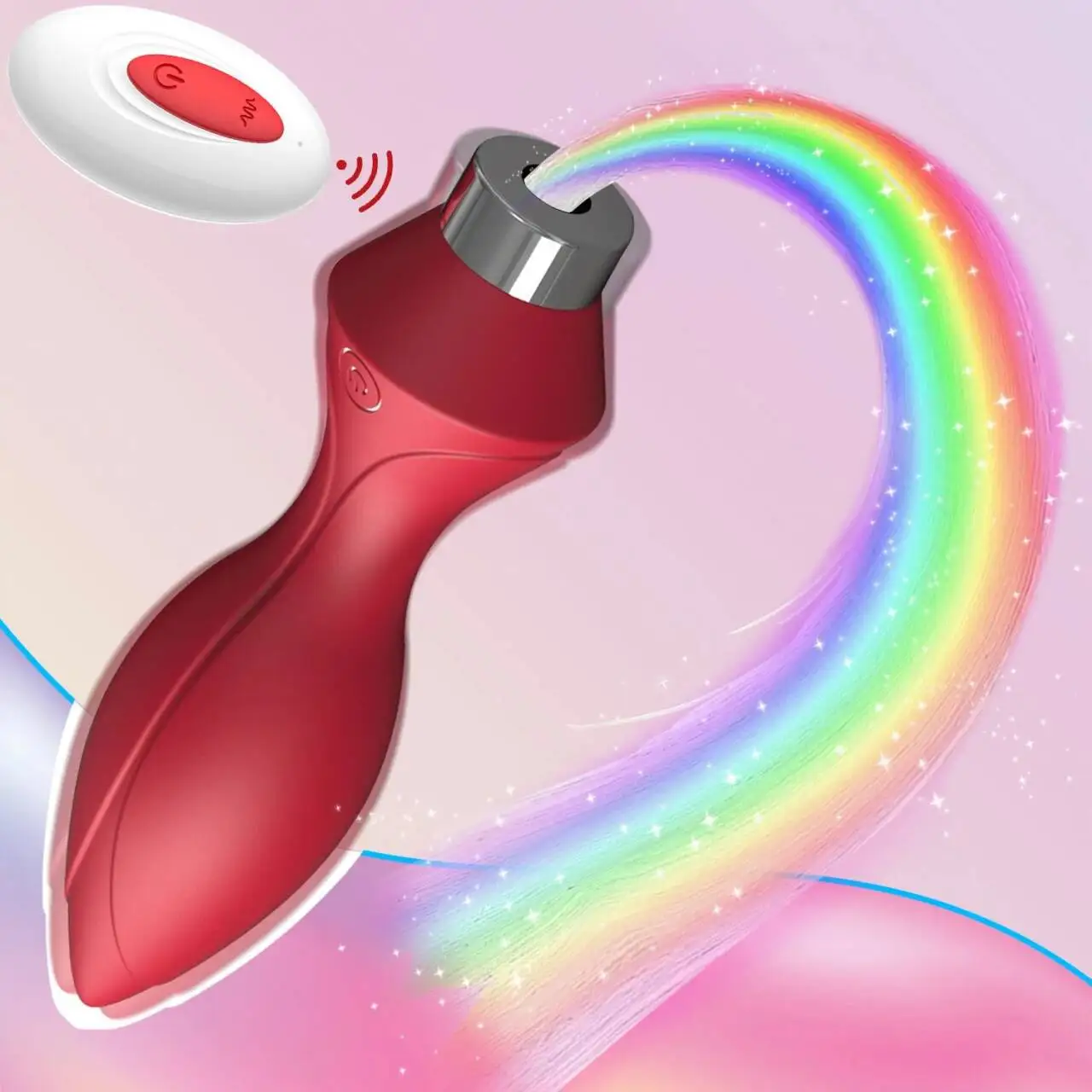 wirelesss glow remote control led luminous tail anal plug vibrator male prostate massage butt plug