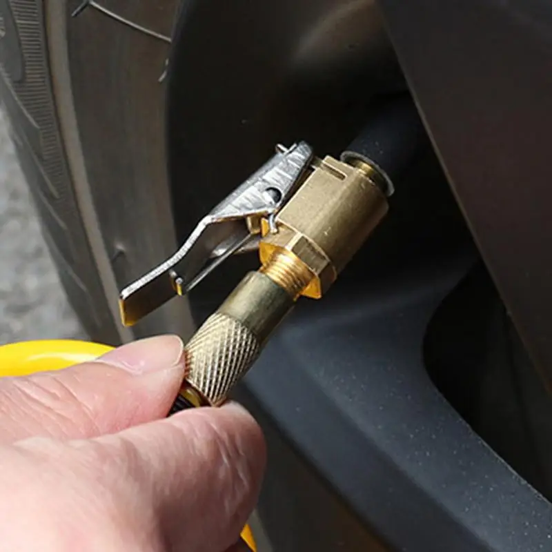 Car Air Pump Quick Connector Brass Air Pump Thread Nozzle Adapter Fast Conversion Head Clip Type Nozzle Car Pump Accessories