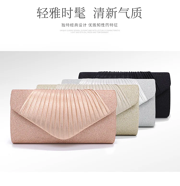 New Women Silk Evening Bags Fold Wedding Clutch Wallets Chain Party Shoulder Bags Mini Evening Clutch Drop Shipping 2023